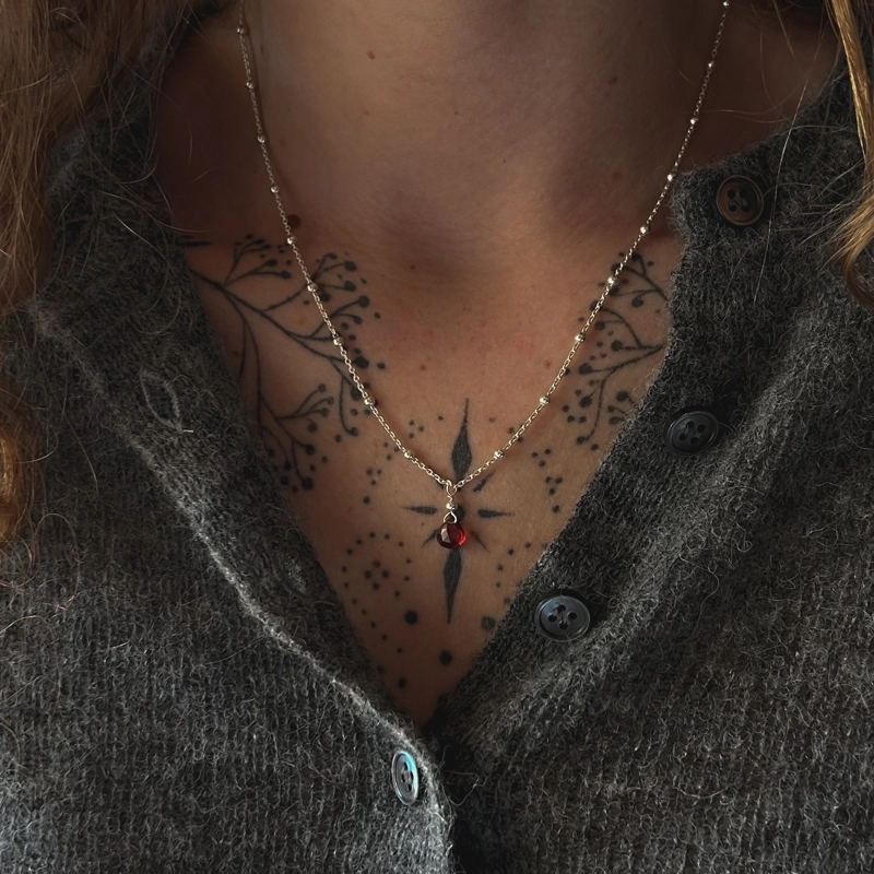 collana goccia - Granato